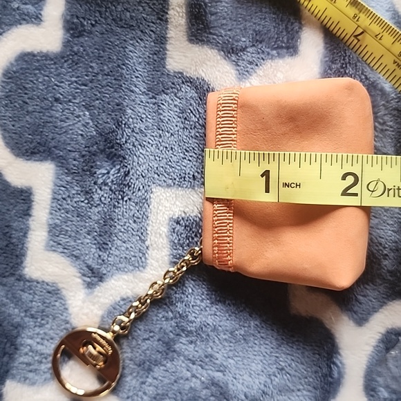 Salvatore Ferragamo Peach Suede Pouch Gold Chain Bag Purse Charm - Picture 10 of 11